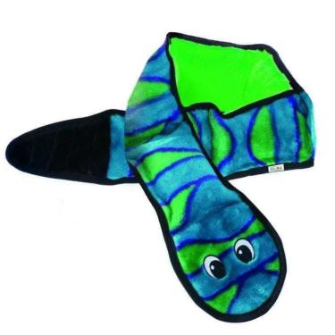 Imagem de Pelúcia Invincible Cobra Azul Brinquedo Com Apito Para Cachorro Extra Grande - Outward Hound