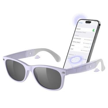 Imagem de XO Simple is Beauty Óculos De Sol Bluetooth Inteligentes, Óculos De Áudio Bluetooth Inteligentes Xo Para Mulheres E Homens, Proteção Uv Esportiva/Ao Ar Livre, Equitação, Direção, Pesca, Corrida (Roxo)