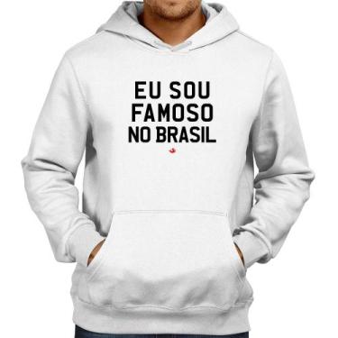 Imagem de Moletom Eu sou famoso no Brasil - Foca na Moda, Branco, P