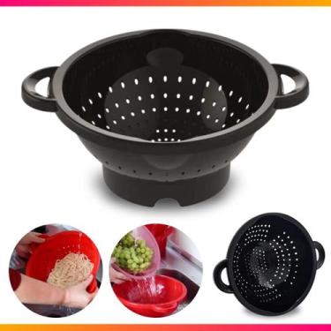 Imagem de Escorredor de Macarrão Alimentos Pote Tijela Peneira Cozinha Uninjet F