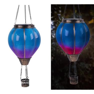 Imagem de Lanterna Solar de Ballão de Aro quente com Tenedor de Candelas,Ballões Solares de Aro quente pendurados decorativos para Patio de Liga de Jardão (C)
