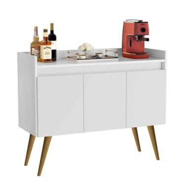 Imagem de Buffet Gold 3 Portas  Móveis Primus, branco/mel