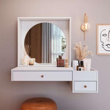 Imagem de Penteadeira Suspensa com Espelho Fiorela 2 gv Branca