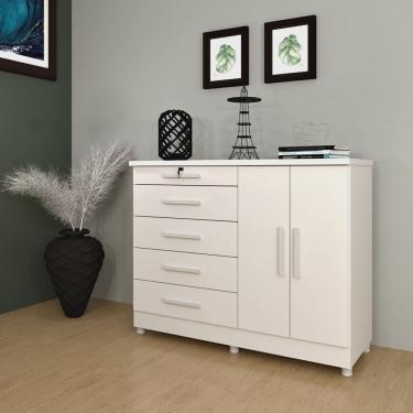 Imagem de Cômoda 5 Gavetas 2 Portas Istambul Tcil Móveis