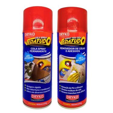 Imagem de Kit Cola e Tira Cola em Spray 400ml Removedor Adesivo Dryko Artesanato