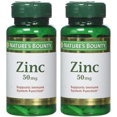 Imagem de Suplemento Nature's Bounty Zinc, 50 mg, comprimidos, 100 pacotes x 2