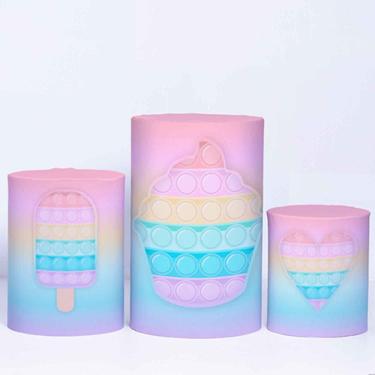 Imagem de Trio de Capa Cilindro para Festa Infantil Veste Fácil C/elástico Popit - Fera Print