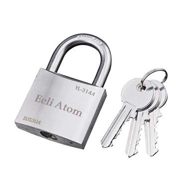 Imagem de Cadeados de exterior sólido espesso aço inoxidável cadeado à prova d'água antiferrugem anti-roubo para ginásio exterior garagem galpão porta fechadura (cor: prata tamanho: 50 mm) (prata 50 mm) (prata
