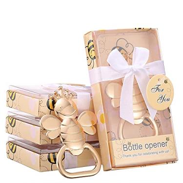 Imagem de Pacote com 48 abridores de garrafa de cerveja para lembrancinhas de chá de bebê, lembranças de festa temáticas de abelha para decorações de aniversário, lembrancinhas de festa de abelha abelha (48, abelha dourada)