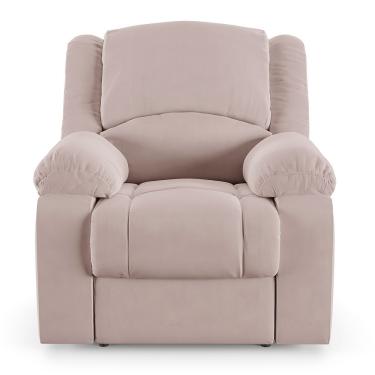 Imagem de Poltrona Do Papai Reclinável Sala De Cinema Barcelona Elétrica Touch Usb Veludo Rosê