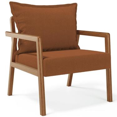 Imagem de Poltrona Decorativa Para Sala De Estar E Living Alícia B04 Bouclê Terracota