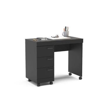 Imagem de Mesa Osaka 90cm Com 3 Gavetas Com Rodízio Politorno Preto