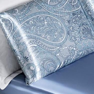 Imagem de Jogo De Lençol Casal Cetim Amira 3 Peças Azul