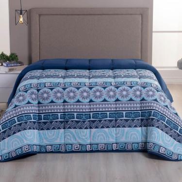 Imagem de Edredom King Luar Super Macio Malha 100% Algodão Dupla Face 01 Peça - Azul Marinho