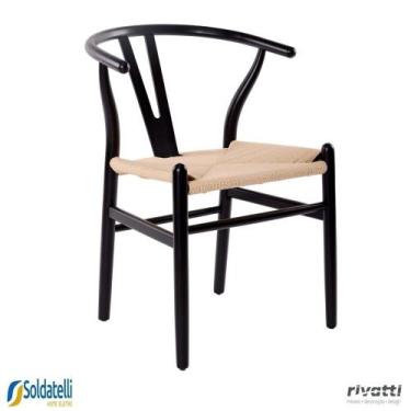 Imagem de Cadeira Valentina Preta com Corda Natural - Rivatti