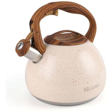 Imagem de Chaleira de Chá 2.7L, com Apito, Aço Inoxidável, Branca, BELANKO BE TK PURE, Branco