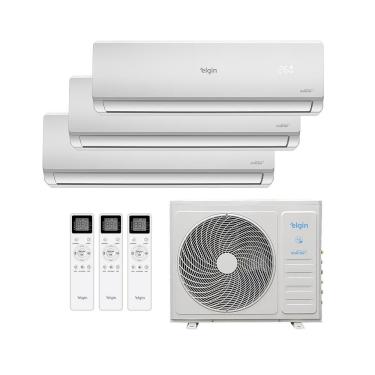 Imagem de Ar Condicionado Multi Split Elgin Inverter Total Plus 27.000 Btus (Hi Wall 12.000 + 2x Hi Wall 9.000) Quente e Frio 220v R-32