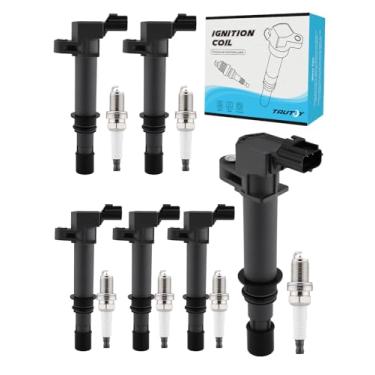 Imagem de TAUTOY Pacote De Bobinas Ignição Uf270 Com 6 Velas (3,7 L E 4,7 L) 1999-2008 Para Chrysler Aspen, Dodge Dakota Durango Nitro Ram 1500, Jeep Commander Grand Cherokee Liberty, Mitsubishi Raider