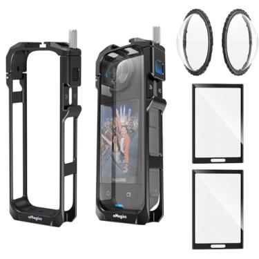 Imagem de Rszfnjxry Capa protetora de alumínio 360 X5 com protetor de tela e tampa de proteção de lente compatível com Insta360 X5