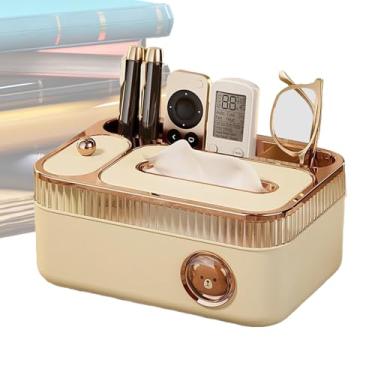 Imagem de Organizador De Caixa De Lenços - Capa Organizadora Para Lenços Com Compartimento - Porta Controle Remoto E Dispensador De Para Mesa De Trabalho, Criado Mudo, Carro, Quarto, Sala De Estar E
