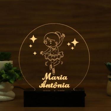 Imagem de Luminária Abajur Bailarina LED Amarelo - Bold