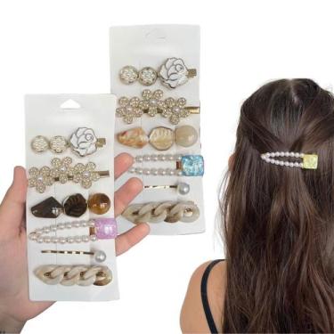 Imagem de 12 Presilha Clip Cabelo Pedras Strass Prendedor Grampo Penteado Festa 