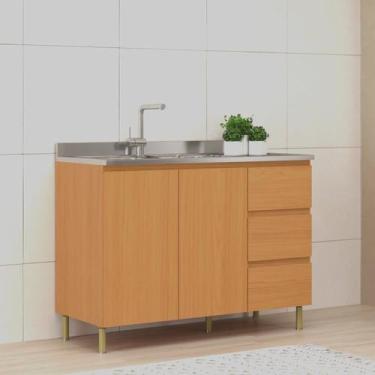 Imagem de Balcão para Cozinha 2 Portas e 3 Gavetas Florença - Moveis Sul