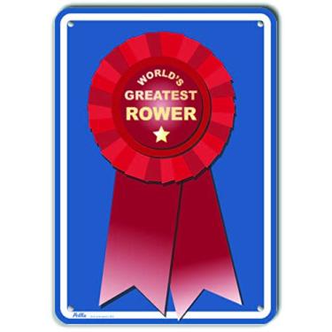 Imagem de PetKa Signs and Graphics PKWG-0145-NA_ Placa de alumínio "World's Greatest Rower", 17,8 cm x 25,4 cm, World's Greatest Red