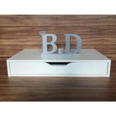 Imagem de Mesa de cabeceira escrivaninha suspensa 60x15x30cm mdf branco - B&D Ar