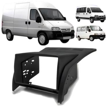 Imagem de Moldura 2 Din Citroen Jumper 2010 à 2020 Preta Painel Central Multimid