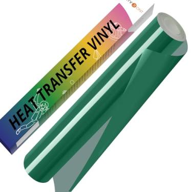 Imagem de HTVRONT Rolo De Vinil Htv Verde - 30 Cm X 3 M Para Passar A Ferro Cricut E Silhouette Cameo, Rolos Transferência Térmica Camisetas, Design Erva Daninha Fácil Cortar