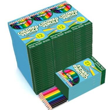 Imagem de YEGEER 900 lápis de cor a granel, 12 cores sortidas, 75 pacotes de lápis de colorir pré-afiados para crianças e adultos, prêmios essenciais para professores, material de volta às aulas