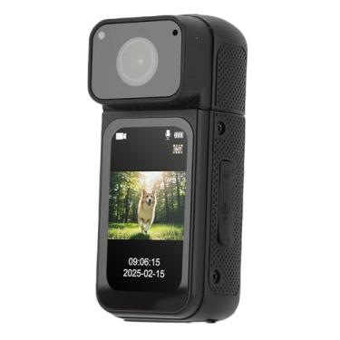 Imagem de ASHATA Câmera Corporal de 2,7k, Gravação de POV Portátil de Câmera Gasta Corporal, 64 GB de 180 ° Rotativo Lente Rotativo Polomeiro Magnético Camcorder Vestível para Trabalho de Viagem (Preto)