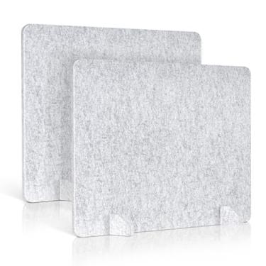 Imagem de AMUSIGHT Pacote com 2 divisórias acústicas de mesa - conjunto de painéis de privacidade independentes de 61 cm x 50 cm com ruído - Design redutor à prova de som de cubículo, ideal para escritório