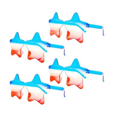 Imagem de hhdatc 4 peças de óculos de sol patrióticos de 4 de julho, vermelho, branco e azul, design da bandeira americana para itens comemorativos adultos e acessórios temáticos dos EUA, Azul vermelho branco