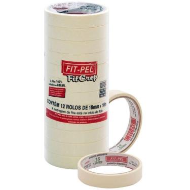 Imagem de Fita Crepe 18Mm X 50M Uso Geral Pintura Adere Combo 36Un