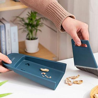 Imagem de Yctze Conjunto Portátil de Mini -Vassoura de Vassoura - Kit de Pincel de Limpeza Compacta para Desktop Doméstico, Cozinha, Animal de Estimação e Carro (Azul-marinho)