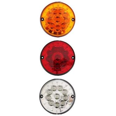 Imagem de 3 Lanterna Traseira 125mm Ônibus Caminhão Carreta 10 LED 12V - Multili