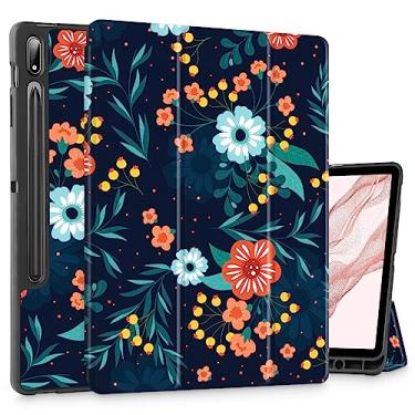 Imagem de Tuiklol Capa para Samsung Galaxy Tab S10+ 2024 /Tab S9 FE Plus e Tab S9 Plus 12,4 polegadas versão 2023 suporte embutido S-Pen, capa fina rígida inteligente com suporte triplo para despertar/hibernar,
