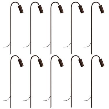 Imagem de Kit 10 Luminárias Chão Balizador Espeto Jardim Marrom 80Cm