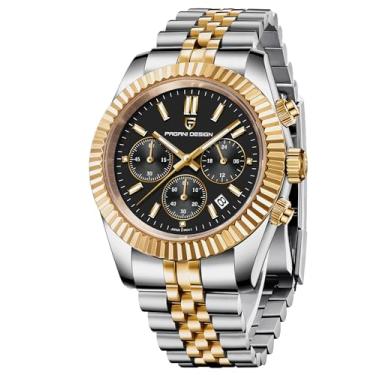 Imagem de CEYADG Pagani Design cronógrafo para homens, relógio de pulso luxuoso de 40 mm, movimento japonês VD53, data, ouro, Dourado, preto, Mergulhador de luxo