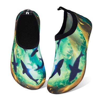 Imagem de Meias aquáticas infantis para meninos e meninas com secagem rápida antiderrapante para nadar na praia, Shark, 8-8.5 Toddler