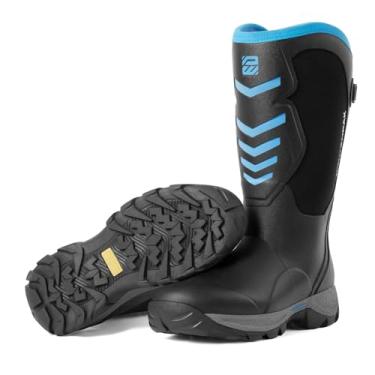 Imagem de WOVENPAK Botas de borracha para homens, botas de caça, 6 mm, com isolamento de neoprene, botas de lama masculinas com haste de aço, botas de borracha masculinas à prova d'água para homens, botas