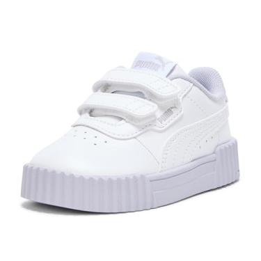 Imagem de PUMA Tênis infantil unissex Carina Hook and Loop, Branco-lilás Crush Ah25, 11 Little Kid
