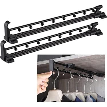 Imagem de 2-pack Heavy Duty Retrátil Armário Pull Out Rod, Organizador De Guarda-roupa De Guarda-roupa, Cabide De Guarda-roupa De Montagem Superior, Suporte De Organizador De Ro, Multi-colored, 25CM