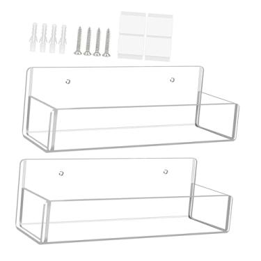 Imagem de DimyFew 2 peças organizadores de porta-tempero, de acrílico transparente, para parede, para armazenamento de condimentos, prateleira flutuante para armário de, 23 Cm X 7 Cm X 7.4