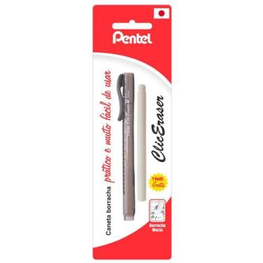 Imagem de Lapiseira Borracha Clic Eraser Preta Transparente ZE11T-A - Pentel