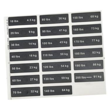 Imagem de IEUDNS Etiquetas adesivas para pilhas de peso, etiquetas de peso autoadesivas para musculação, treino, equipamentos de exercícios, acessórios, 7cmx2cm