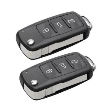 Imagem de Capa De Chave De Carro VW Com 3 Botões, Capa Remota Em Branco Para Gol