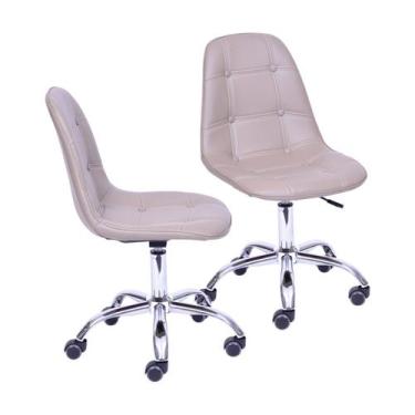 Imagem de Kit 2 Cadeiras Escritório Eames Botonê com Rodízio Dkr - OR Design